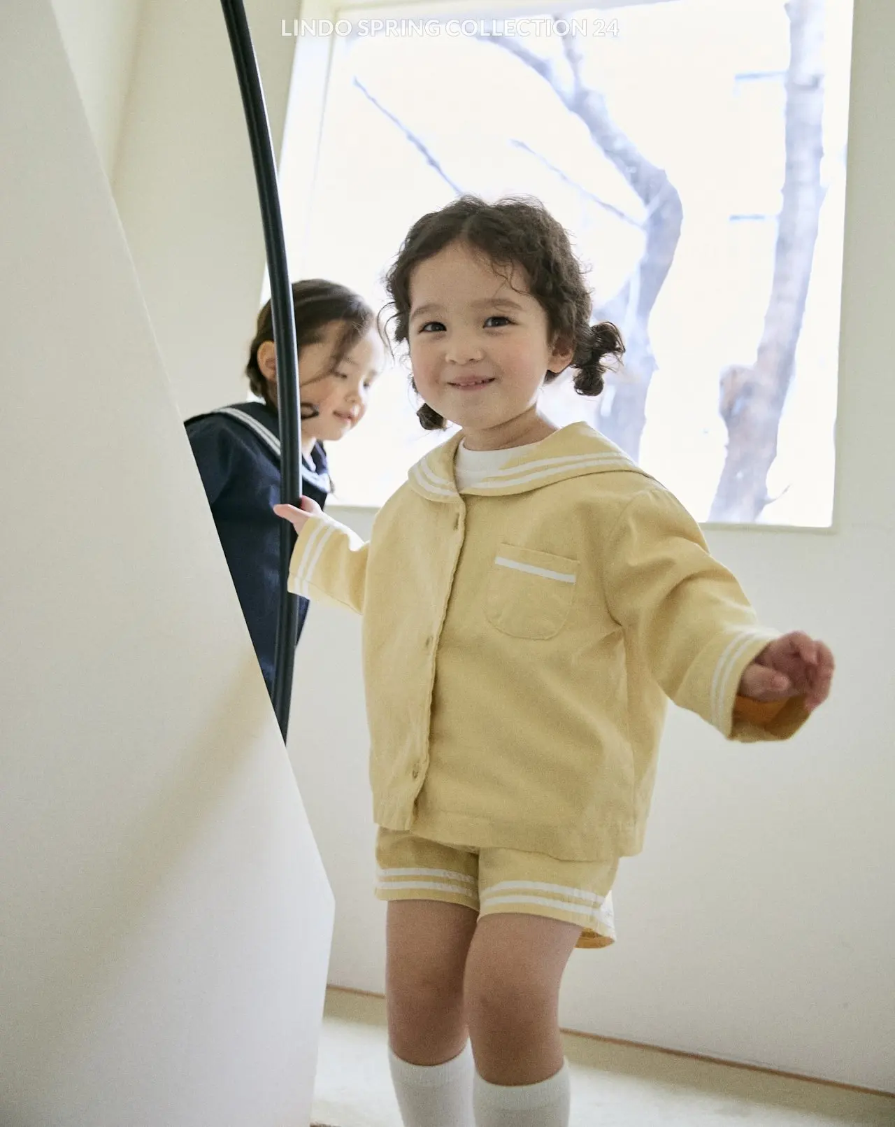 2026 Spring New Baby Girl Sailor Collar Tops + Shorts 2pcs Suit Kids Boys Long Sleeve Casual Striped Clothes Set Toddler Outfits