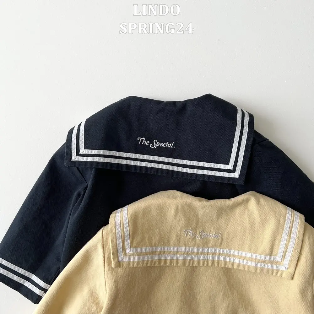 2026 Spring New Baby Girl Sailor Collar Tops + Shorts 2pcs Suit Kids Boys Long Sleeve Casual Striped Clothes Set Toddler Outfits