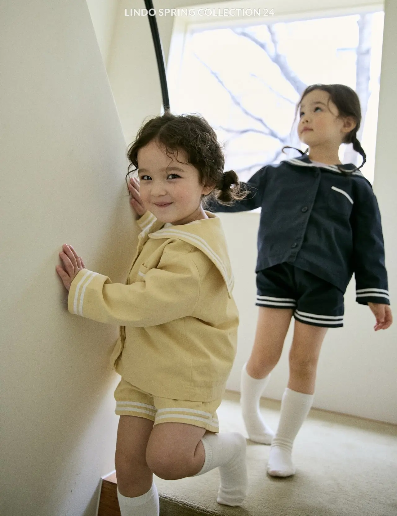 2026 Spring New Baby Girl Sailor Collar Tops + Shorts 2pcs Suit Kids Boys Long Sleeve Casual Striped Clothes Set Toddler Outfits