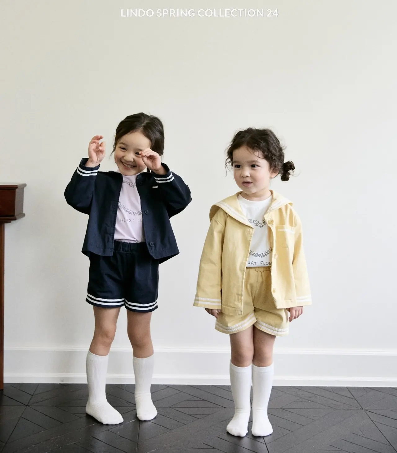 2026 Spring New Baby Girl Sailor Collar Tops + Shorts 2pcs Suit Kids Boys Long Sleeve Casual Striped Clothes Set Toddler Outfits