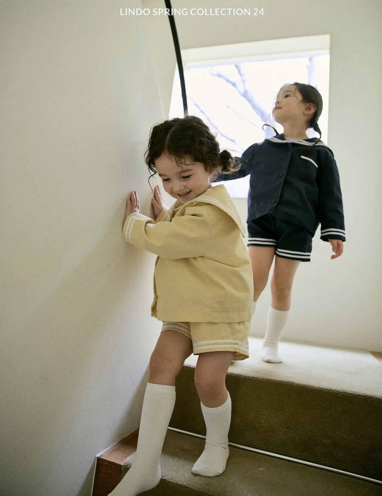 2026 Spring New Baby Girl Sailor Collar Tops + Shorts 2pcs Suit Kids Boys Long Sleeve Casual Striped Clothes Set Toddler Outfits