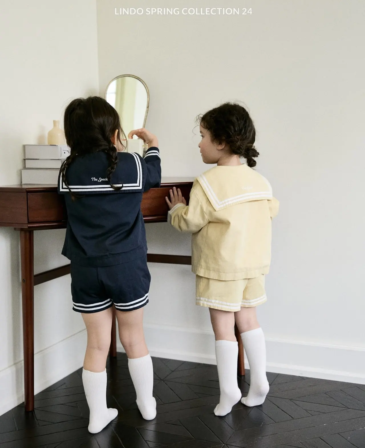 2026 Spring New Baby Girl Sailor Collar Tops + Shorts 2pcs Suit Kids Boys Long Sleeve Casual Striped Clothes Set Toddler Outfits