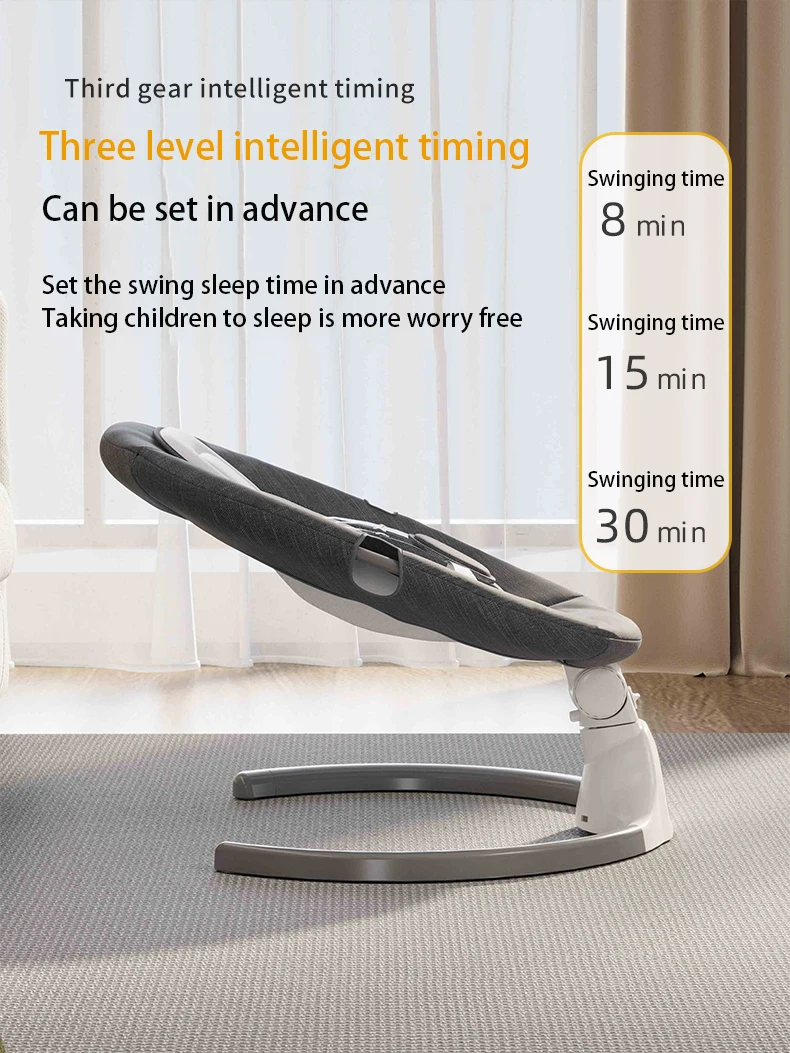 Luxury Electric Baby Rocking Chair Swing Shaker Reclining Cradle Comfort Sleep Aid Seat Portable Comfortable Bed for 0-3 Years Old Infants