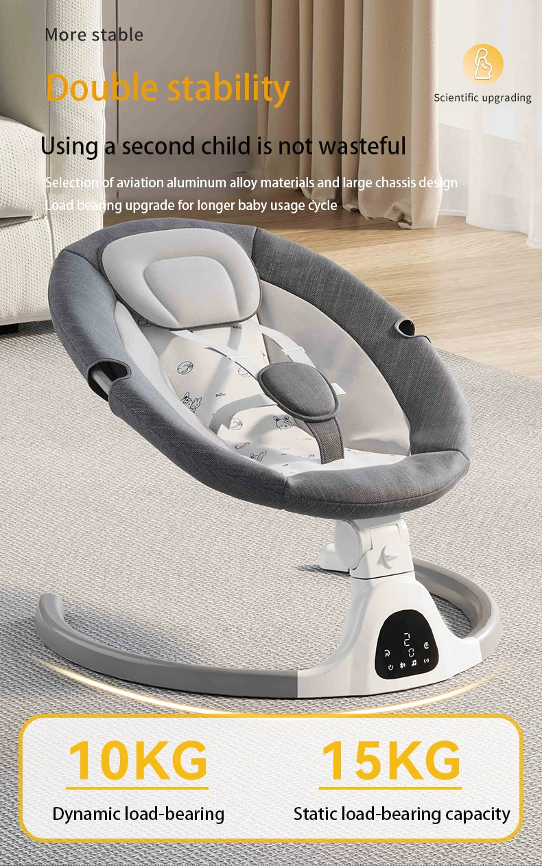 Luxury Electric Baby Rocking Chair Swing Shaker Reclining Cradle Comfort Sleep Aid Seat Portable Comfortable Bed for 0-3 Years Old Infants