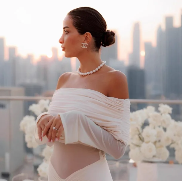 Off Shoulder Maternity Gown Long Sleeve Ruched Belly Maxi Dress, Stretch Bodycon Mermaid Photoshoot Dress For Baby Shower Party