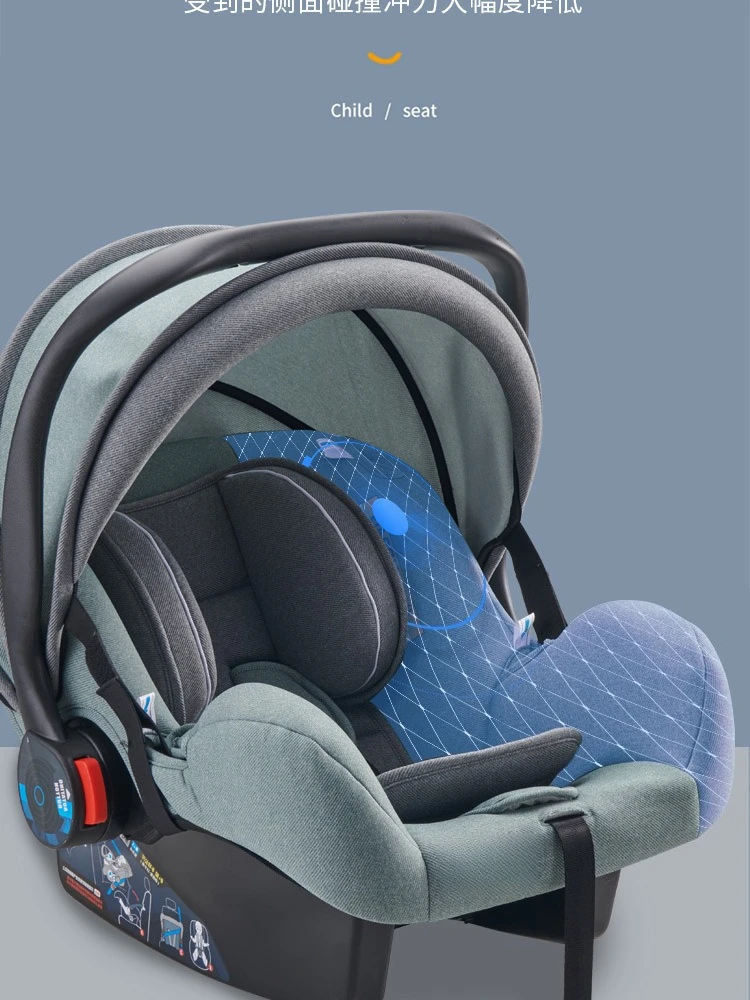 Babyfond Baby Basket Car 0~ 15 Months, Baby Safety Seat Newborn Baby Sleeping Basket Car Portable Cradle