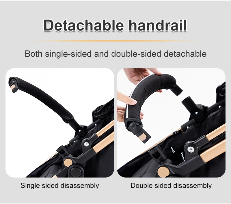 3-in-1 Newborn High Landscape Baby Stroller | Detachable Infant Car Seat, Breathable Summer Pushchair, Light Aluminum Foldable Travel Baby Pram
