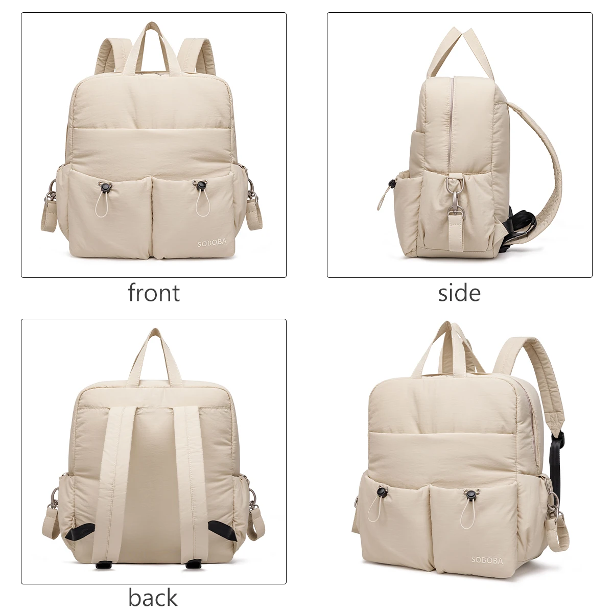 SOBOBA Diaper Backpack Multifunctional Maternity Baby Nappy Bag Large Capacity Nylon Travel Mommy Bag with Stroller Straps
