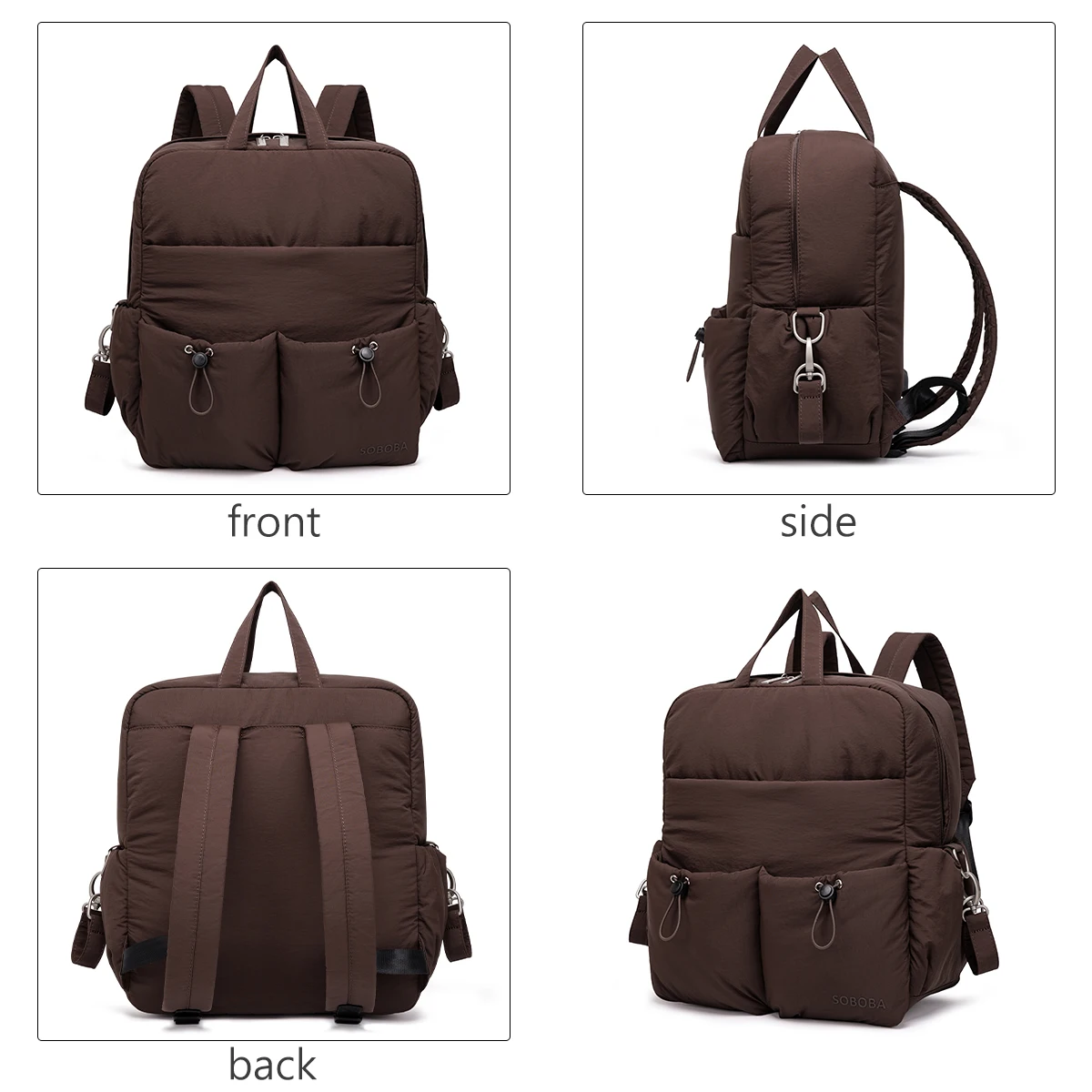 SOBOBA Diaper Backpack Multifunctional Maternity Baby Nappy Bag Large Capacity Nylon Travel Mommy Bag with Stroller Straps