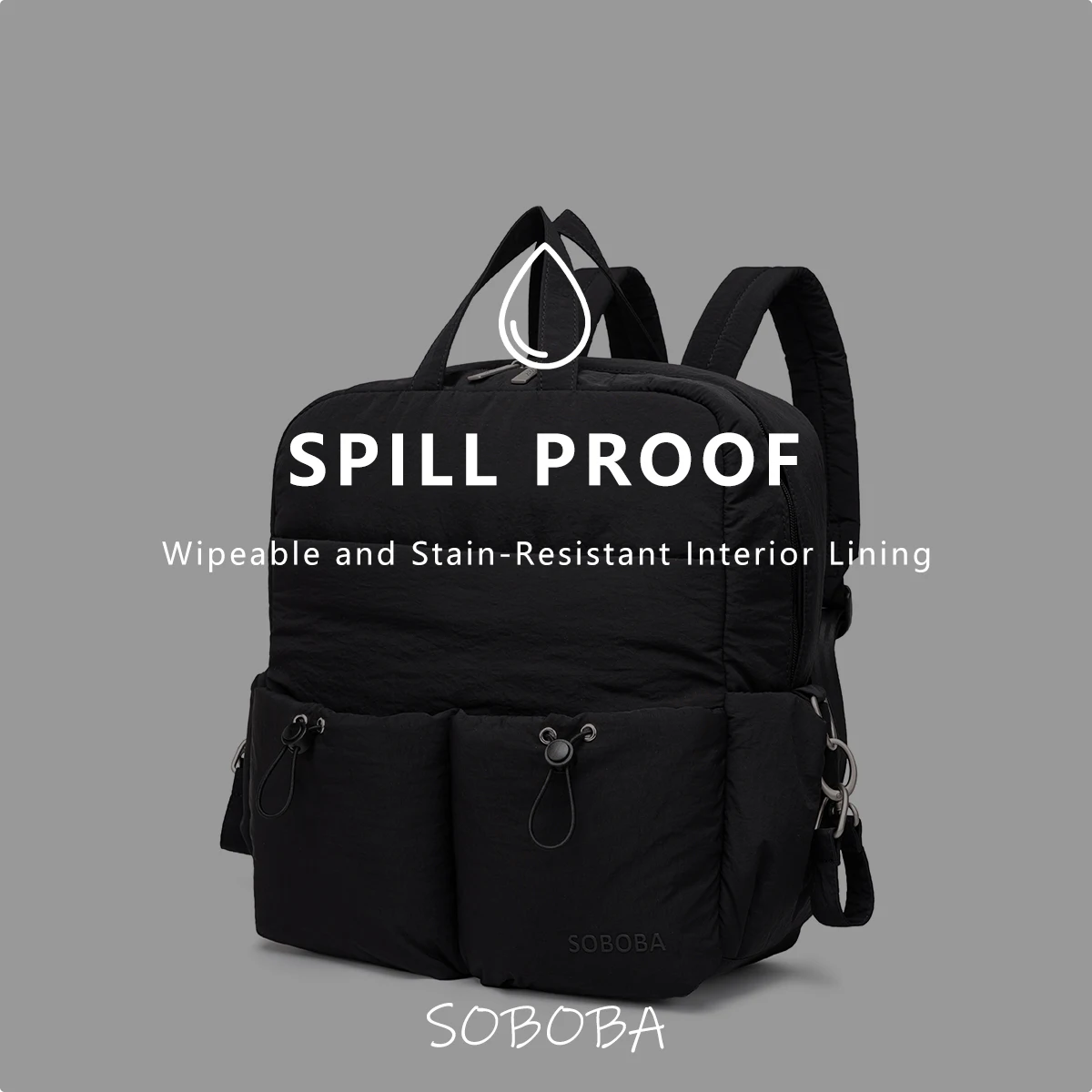 SOBOBA Diaper Backpack Multifunctional Maternity Baby Nappy Bag Large Capacity Nylon Travel Mommy Bag with Stroller Straps