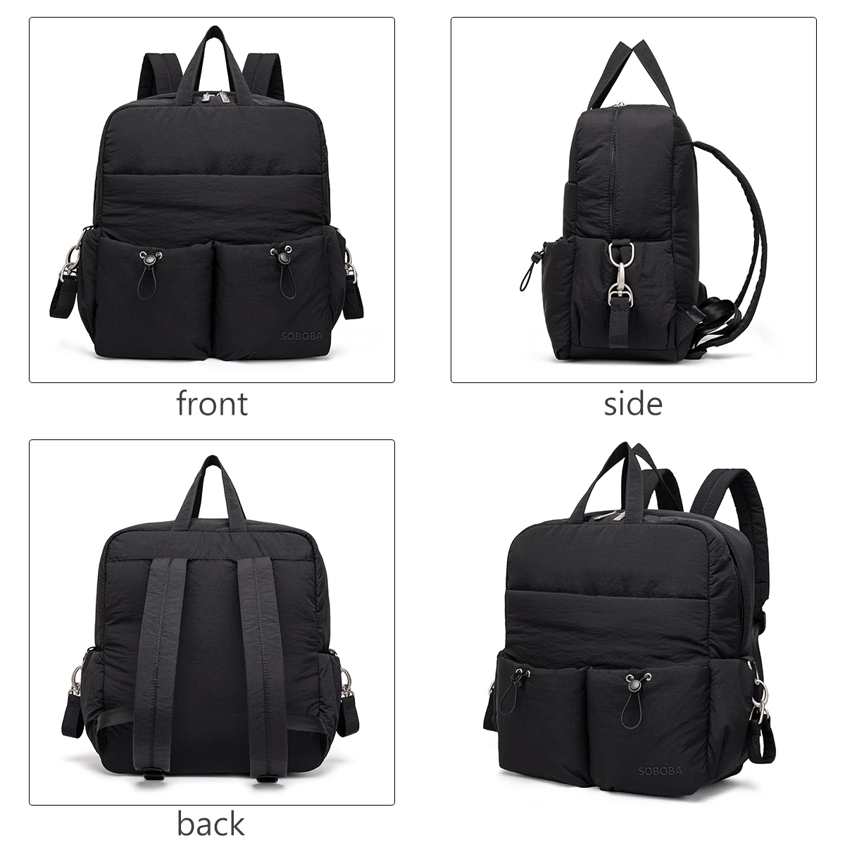 SOBOBA Diaper Backpack Multifunctional Maternity Baby Nappy Bag Large Capacity Nylon Travel Mommy Bag with Stroller Straps