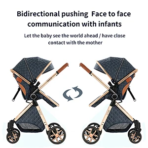 Luxury 3 in 1 Baby Stroller with Car Seat and Sleeping Basket Lightweight Baby Pram High Landscape Infant Pushchair Multifunction Adjustable Travel Buggy Easy Folding Compact Portable Safe Comfortable Stylish Perfect for Travel Baby Carriage