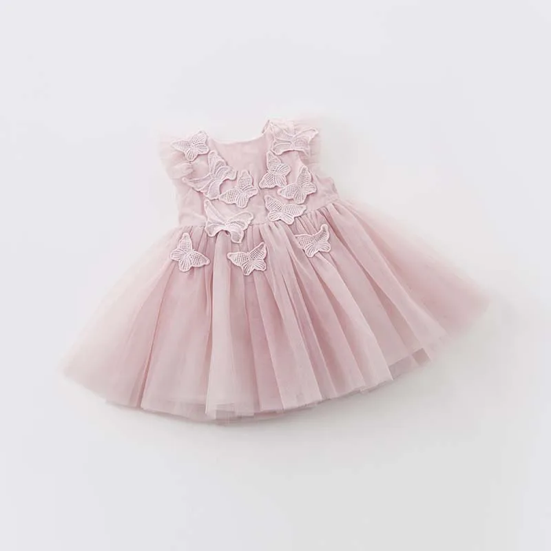 DB7536 Dave Bella Baby Embroidered Butterfly Dress for Children Birthday Party Wedding Chiffon Clothes Girls Princess Dress