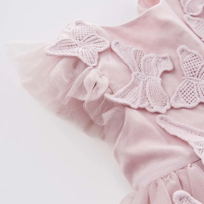 DB7536 Dave Bella Baby Embroidered Butterfly Dress for Children Birthday Party Wedding Chiffon Clothes Girls Princess Dress