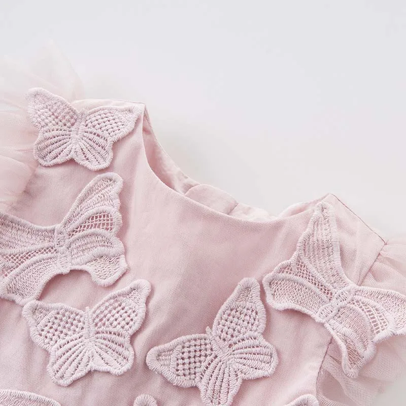 DB7536 Dave Bella Baby Embroidered Butterfly Dress for Children Birthday Party Wedding Chiffon Clothes Girls Princess Dress