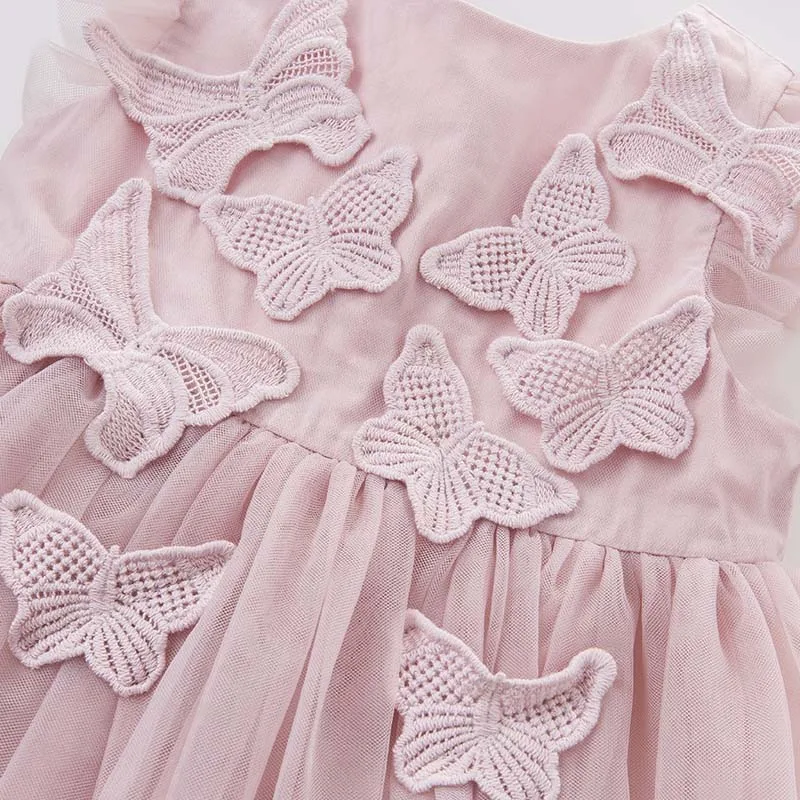 DB7536 Dave Bella Baby Embroidered Butterfly Dress for Children Birthday Party Wedding Chiffon Clothes Girls Princess Dress