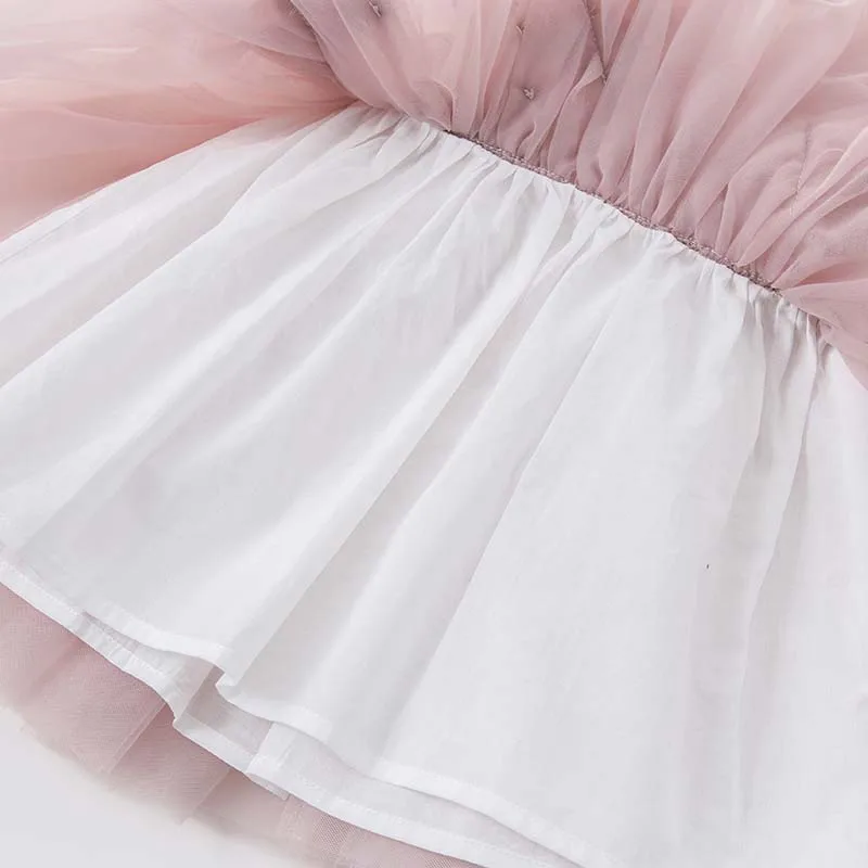 DB7536 Dave Bella Baby Embroidered Butterfly Dress for Children Birthday Party Wedding Chiffon Clothes Girls Princess Dress