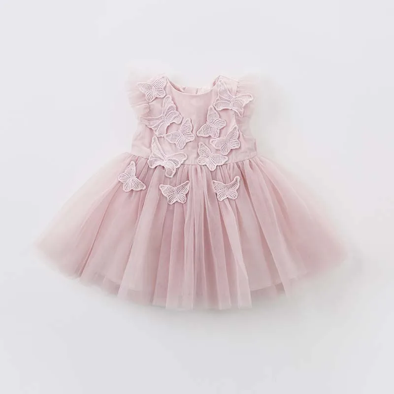 DB7536 Dave Bella Baby Embroidered Butterfly Dress for Children Birthday Party Wedding Chiffon Clothes Girls Princess Dress