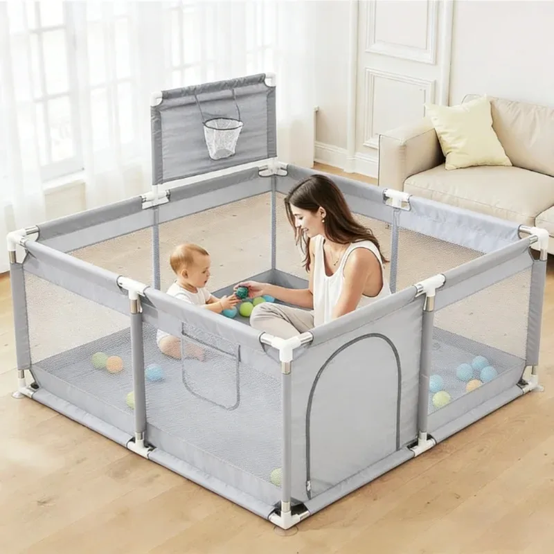 Playpen For Baby, Easy To Install Play Pens for Babies and Toddlers,Baby Play Yards Children Corrals Safety Fence For Baby Indoor Outdoor Baby Fence