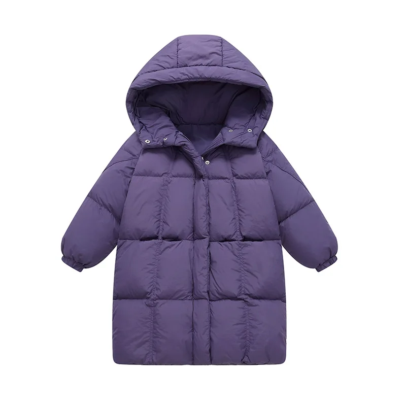 2026 new children's letter printed down jacket boys' and girls' medium and long cotton jacket baby wash free thickened warm jack