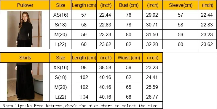 AW Mail's Sister Matching Clothing Teenager Girl Black Cotton Ribbed Shirt Young Girls Long Velvet Skirts with Pocket