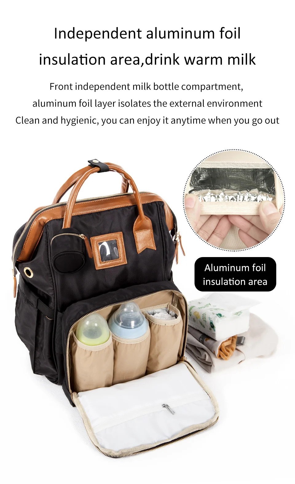 Mummy Bag Baby Nappy Bag Maternal Backpack Waterproof Stroller Organizer Large Capacity With Removable Bottle Wet Bag For Cart