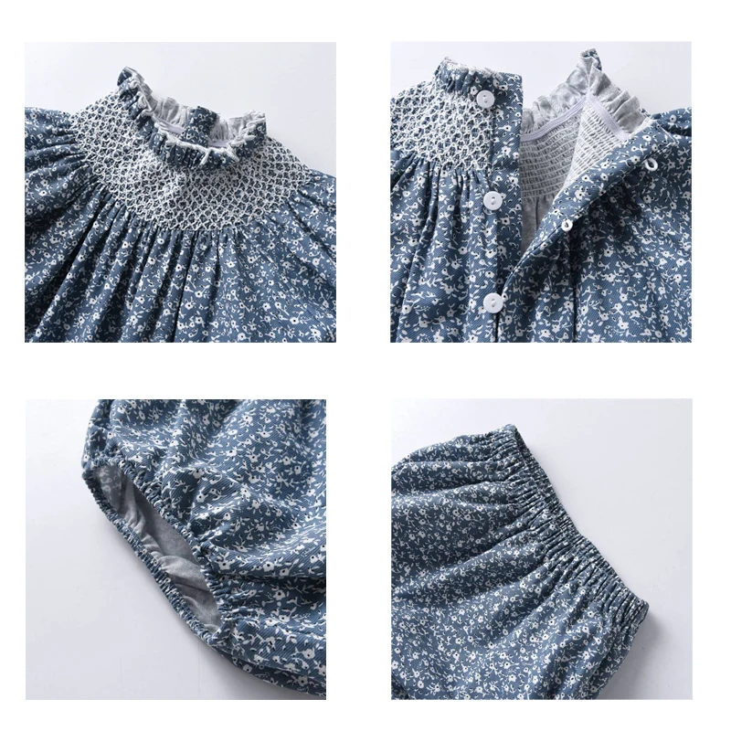 Boutique Children Kids Mathcing Clothes Brother Sister Baby Holiday Outfits Girls Smocking Dress Skirts Baby Rompers