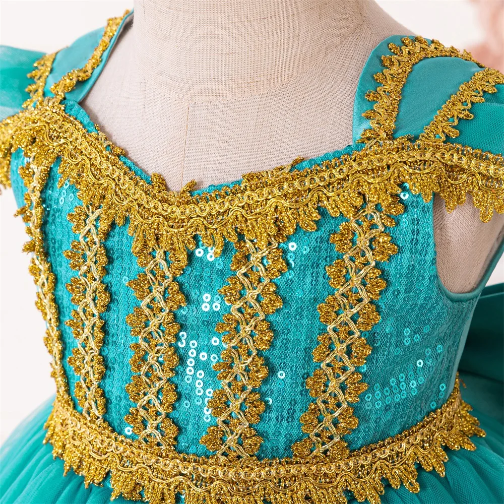 Infant Baby 1st Birthday Jasmine Costume for Aladdin Princess Magic Lamp Dress Sets Carnival Clothing Vestidos Party Cosplay