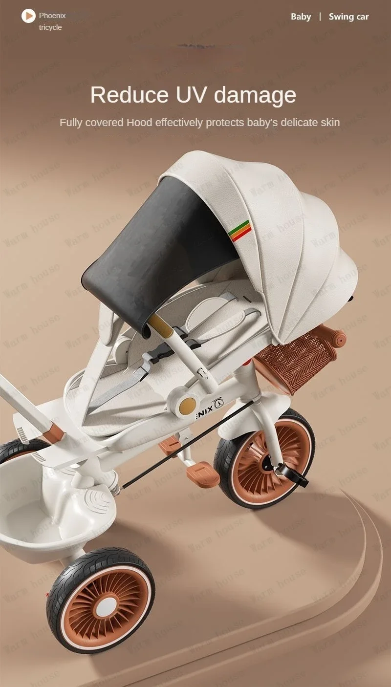 2026 New Push Tricycle Three-wheel Baby Stroller Lightweight Children's Bicycle Multifunctional Stroller