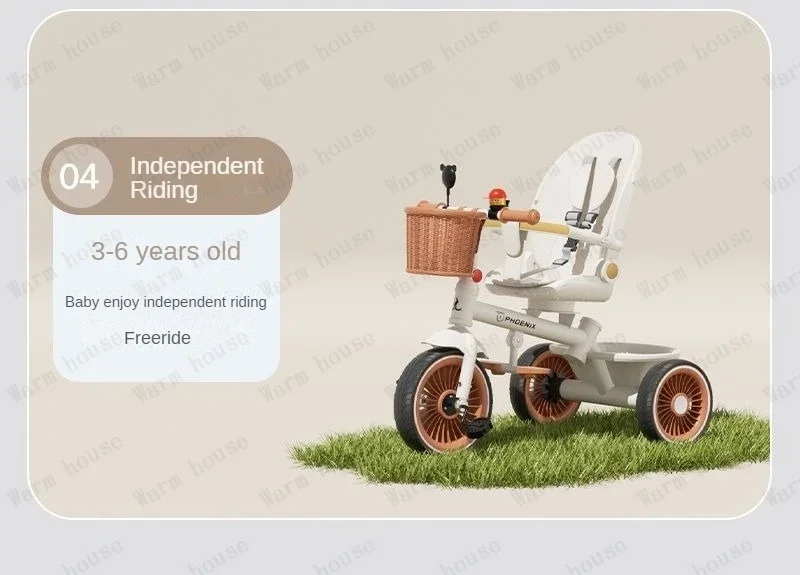 2026 New Push Tricycle Three-wheel Baby Stroller Lightweight Children's Bicycle Multifunctional Stroller