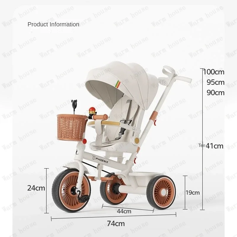 2026 New Push Tricycle Three-wheel Baby Stroller Lightweight Children's Bicycle Multifunctional Stroller