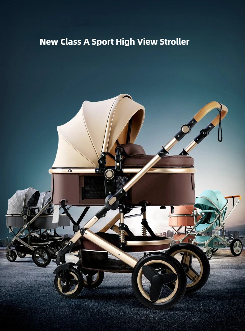 Newborn Baby Stroller 3 in 1 with Car Seat High View Baby Stroller with Sitting and Lying Function Multifunctional Baby Stroller
