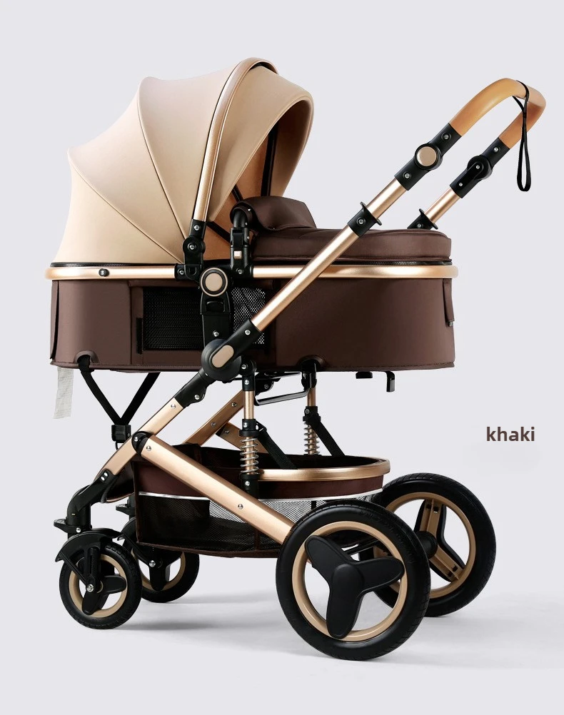 Newborn Baby Stroller 3 in 1 with Car Seat High View Baby Stroller with Sitting and Lying Function Multifunctional Baby Stroller