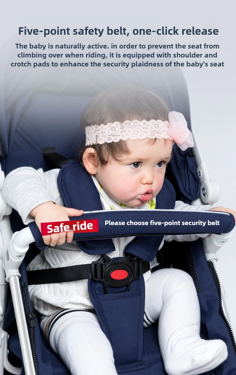Newborn Baby Stroller 3 in 1 with Car Seat High View Baby Stroller with Sitting and Lying Function Multifunctional Baby Stroller