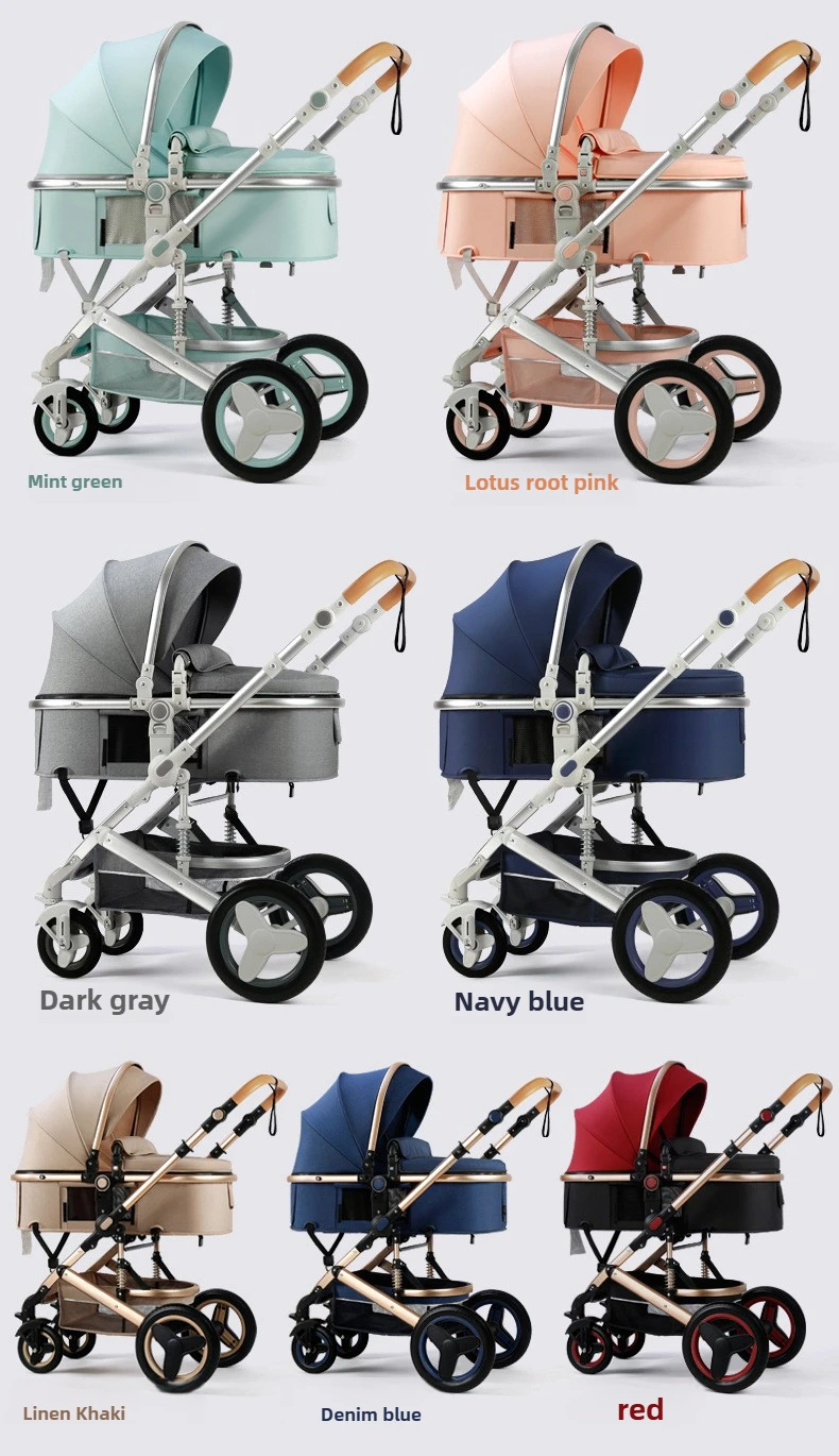 Newborn Baby Stroller 3 in 1 with Car Seat High View Baby Stroller with Sitting and Lying Function Multifunctional Baby Stroller