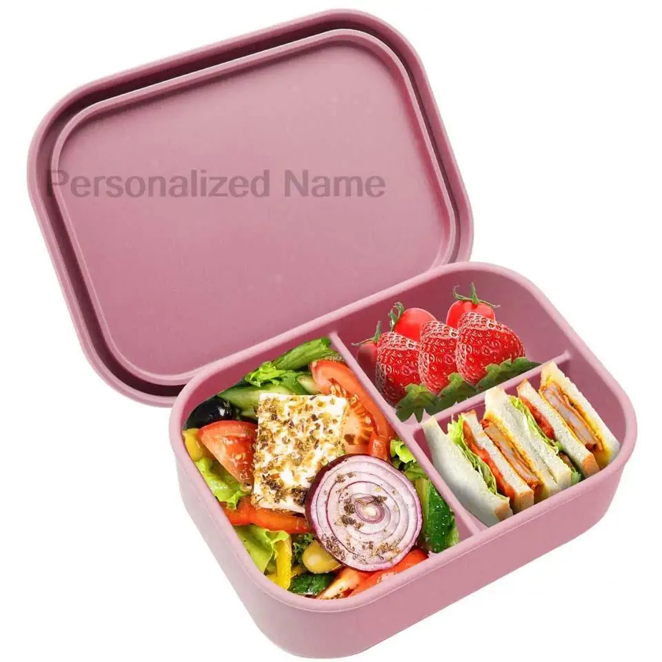 Silicone Water Bottle Free Personalized Name Logo Lunch Bento Box Portable Camping Picnic Fishing Food Box And Water Bottle