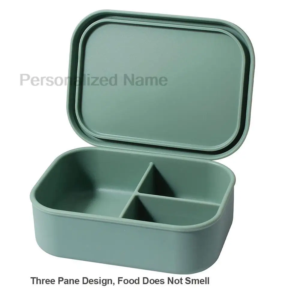 Silicone Water Bottle Free Personalized Name Logo Lunch Bento Box Portable Camping Picnic Fishing Food Box And Water Bottle
