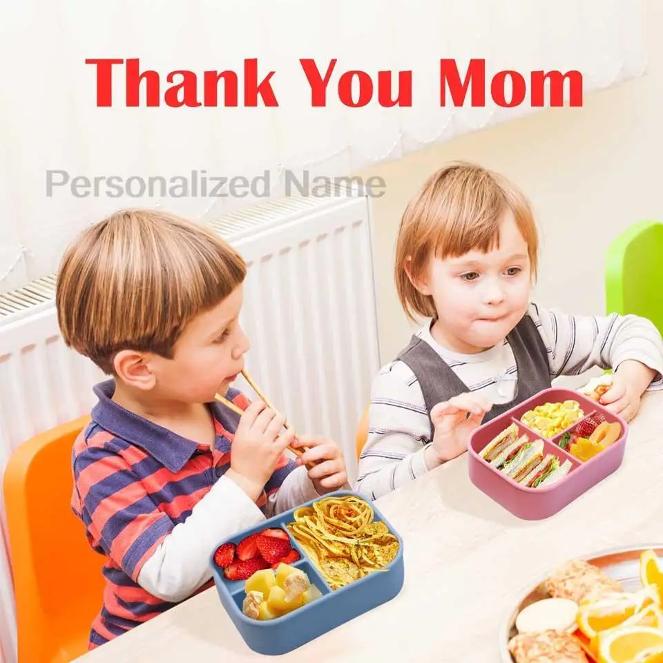 Silicone Water Bottle Free Personalized Name Logo Lunch Bento Box Portable Camping Picnic Fishing Food Box And Water Bottle