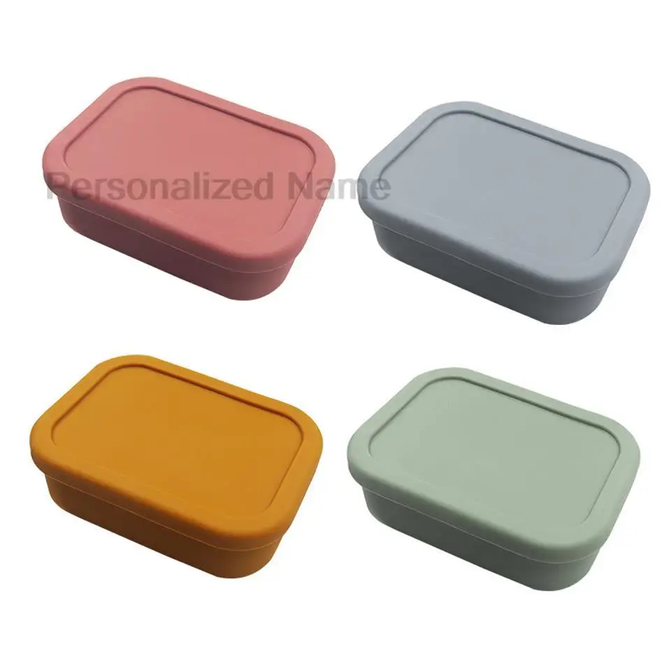 Silicone Water Bottle Free Personalized Name Logo Lunch Bento Box Portable Camping Picnic Fishing Food Box And Water Bottle