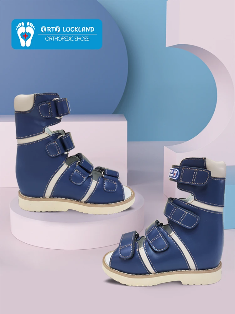 Summer Baby Orthopedic Shoes For Kids Leather High Top Clubfoot Sandals Ankle Support Flat Feet Footwear Size22-34