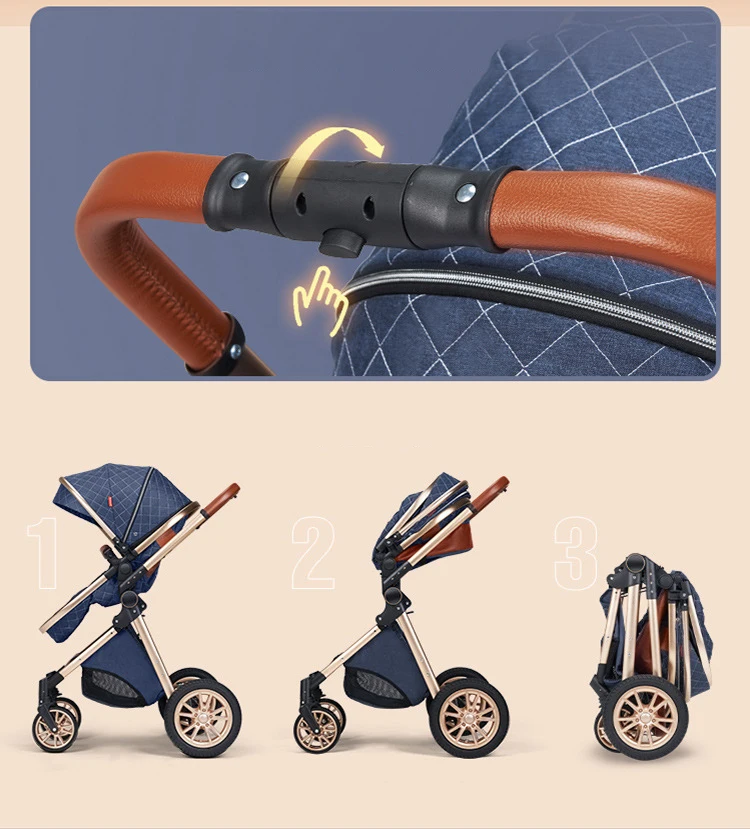 New 3 in 1 Baby Stroller High Landscape Carriage Light Newborn Pram Shock Proof Two Way 2 in 1 Kid Car Baby Comfort Cart 2025
