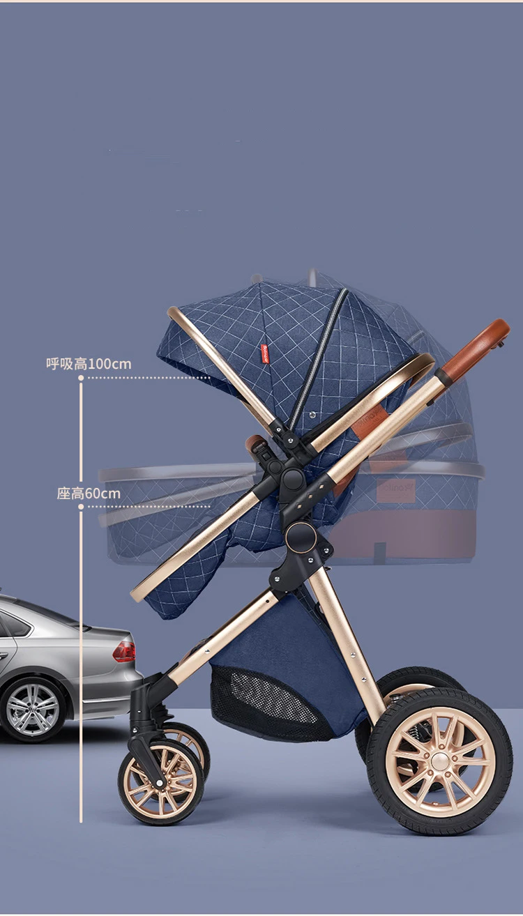 New 3 in 1 Baby Stroller High Landscape Carriage Light Newborn Pram Shock Proof Two Way 2 in 1 Kid Car Baby Comfort Cart 2025