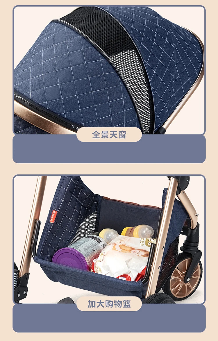 New 3 in 1 Baby Stroller High Landscape Carriage Light Newborn Pram Shock Proof Two Way 2 in 1 Kid Car Baby Comfort Cart 2025