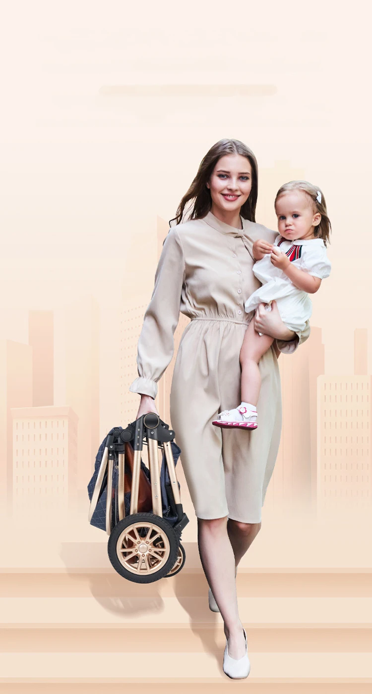 New 3 in 1 Baby Stroller High Landscape Carriage Light Newborn Pram Shock Proof Two Way 2 in 1 Kid Car Baby Comfort Cart 2025