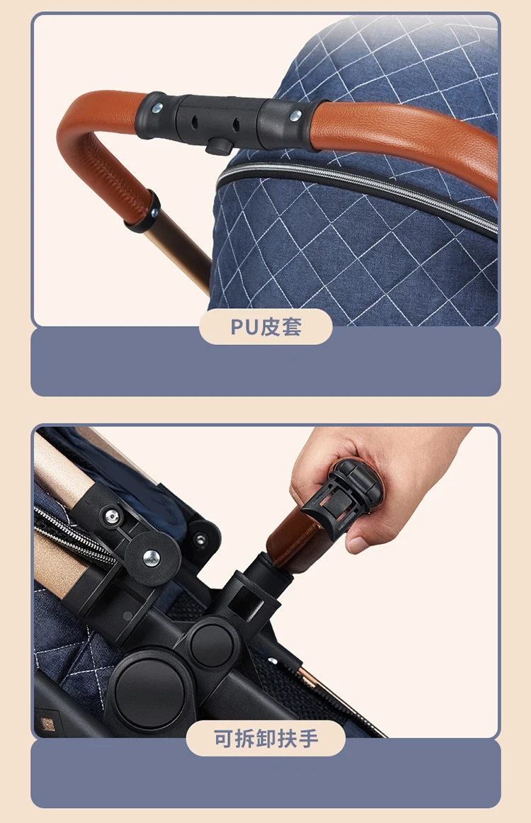 New 3 in 1 Baby Stroller High Landscape Carriage Light Newborn Pram Shock Proof Two Way 2 in 1 Kid Car Baby Comfort Cart 2025