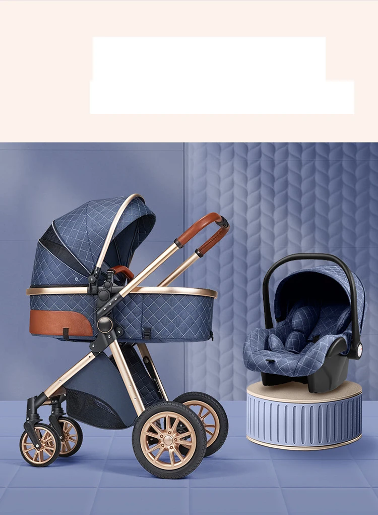 New 3 in 1 Baby Stroller High Landscape Carriage Light Newborn Pram Shock Proof Two Way 2 in 1 Kid Car Baby Comfort Cart 2025