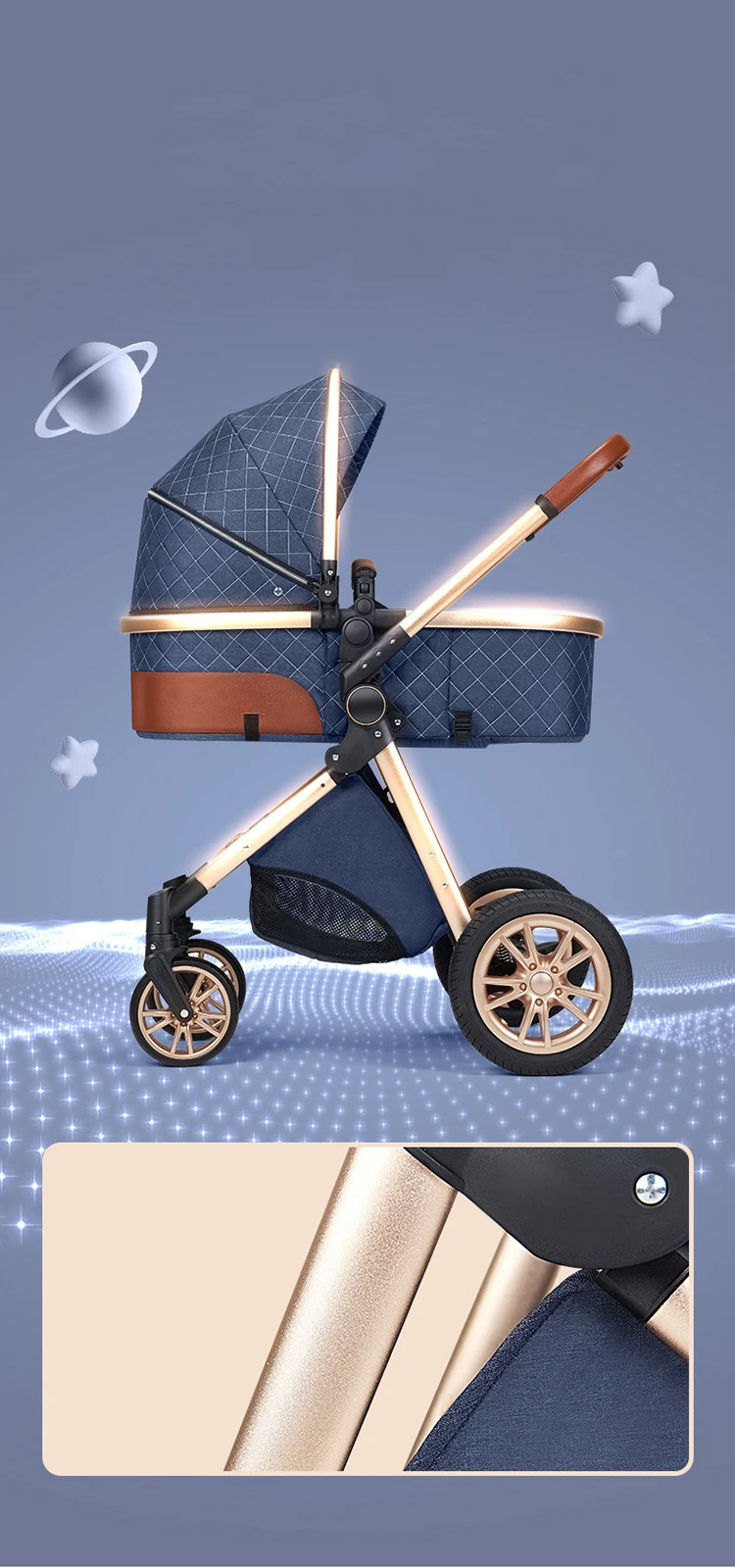 New 3 in 1 Baby Stroller High Landscape Carriage Light Newborn Pram Shock Proof Two Way 2 in 1 Kid Car Baby Comfort Cart 2025