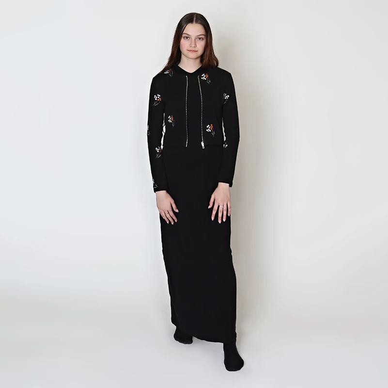 XS-XXXL Women's Cardiga Outfit Casual Bodycon Ribbed Tank Maxi Dress Slim Fit Long Dresses Zip Elegant Sweatshirt Dress Sets New