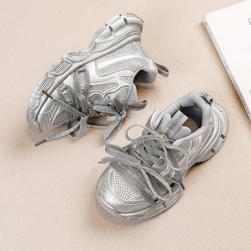 2024 Autumn New Children Sneakers for Girls Fashion Korean Style Soft Comfortable Casual Anti-slippery Sweet Bowtie Sports Shoes