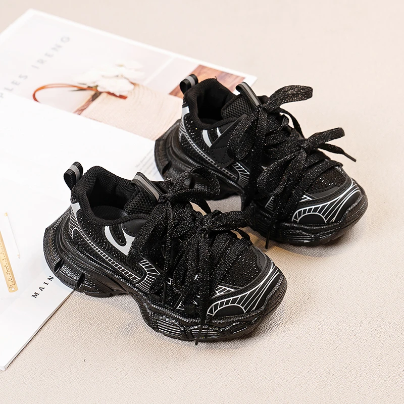 2024 Autumn New Children Sneakers for Girls Fashion Korean Style Soft Comfortable Casual Anti-slippery Sweet Bowtie Sports Shoes